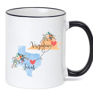 Texas Virginia Mug / Virginia Texas Mug / Virginia to Texas Gift / Texas to Virginia Gift / Inexpensive Christmas Gifts
