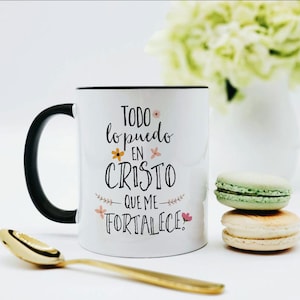 Filipenses 4 13 Mug / Spanish Bible Verse Mug / Spanish Scripture Mug / Spanish Mug / Todo lo Puedo en Cristo que me Fortalece / Church Gift afbeelding 3