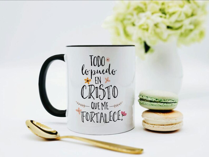 Filipenses 4 13 Mug / Spanish Bible Verse Mug / Spanish Scripture Mug / Spanish Mug / Todo lo Puedo en Cristo que me Fortalece / Church Gift afbeelding 3