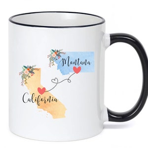 California Montana Mug / Montana California Mug / California to Montana Gift / Montana to California Gift 11 or 15 oz