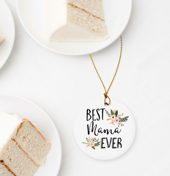 Mama Ornament / Best Mama Ever Ornament / Personalized Mama Gift / Gift for Mama / Mama Present / TWO SIDED Ceramic Ornament