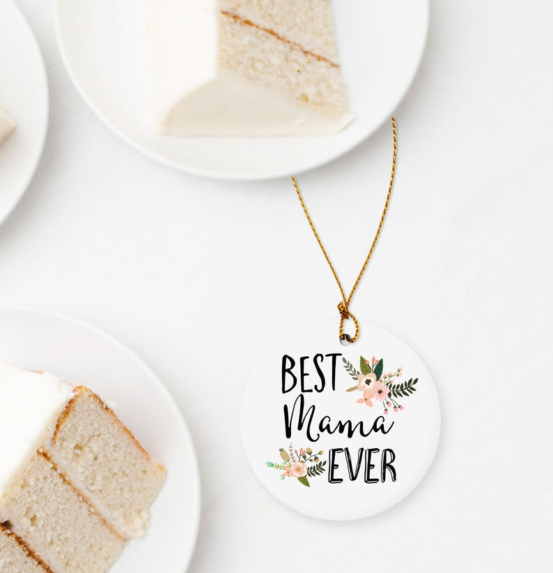 Mama Ornament / Best Mama Ever Ornament / Personalized Mama Gift / Gift for Mama / Mama Present / TWO SIDED Ceramic Ornament Bild 1