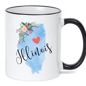 Illinois Mug / Personalized Illinois Gift / Illinois Cup / Illinois Coffee Mug / Illinois Souvenir / Illinois Gifts / 11 or 15 oz