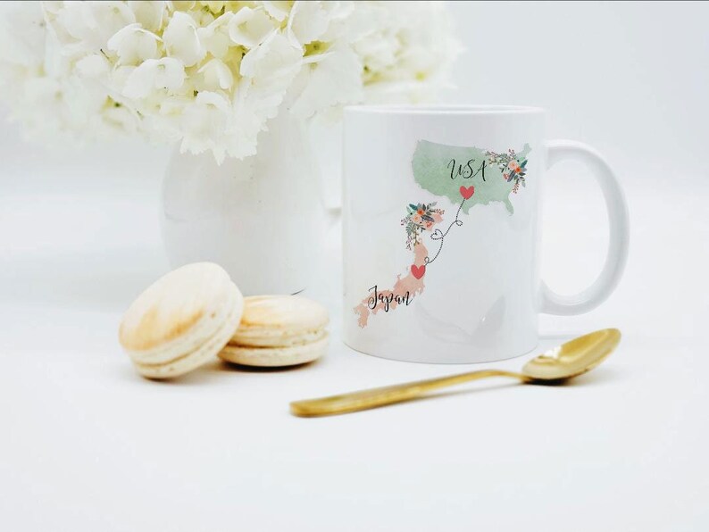 USA Japan Mug / Japan USA Mug / United States Japan Exchange Student Gifts / Japan Au Pair Gift / USA Coffee Mug / Military Gift image 2