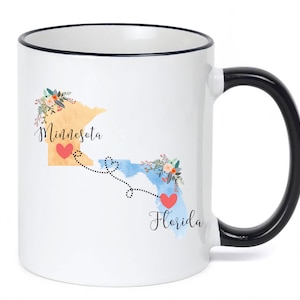 Minnesota Florida Mug / Florida Minnesota Mug / Minnesota to Florida Gift / Florida to Minnesota Gift / 11 or 15 oz