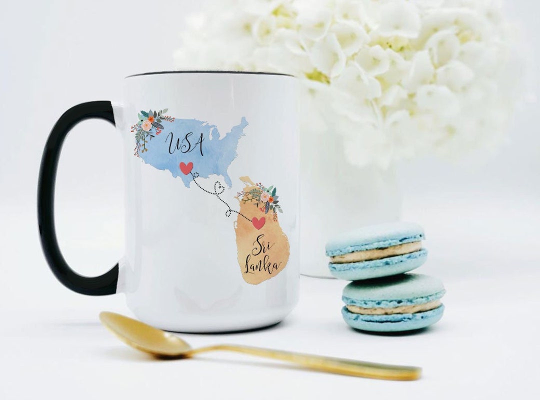 USA Sri Lanka Mug / Sri Lanka USA Mug / Sri Lanka Exchange Student Gift