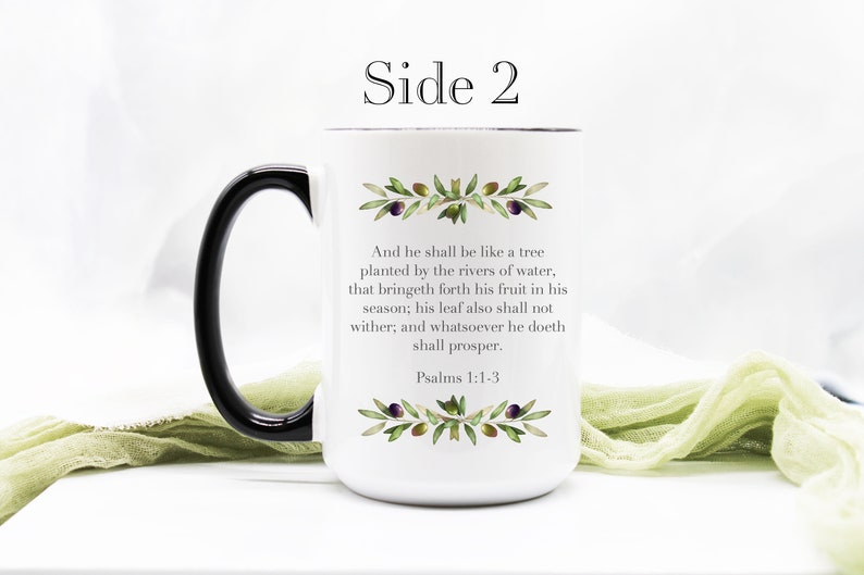 Psalms 1 Mug / Men's Scripture Mug / Bible Verse Mug / Blessed Is the Man Mug / Christian Gift for Men / Pastor Gift / Pastor Mug 画像 2