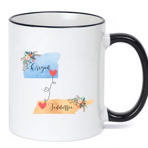 Tennessee Oregon Mug / Oregon Tennessee Mug / Tennessee to Oregon Gift / Oregon to Tennessee Gift / Moving Gift Ideas