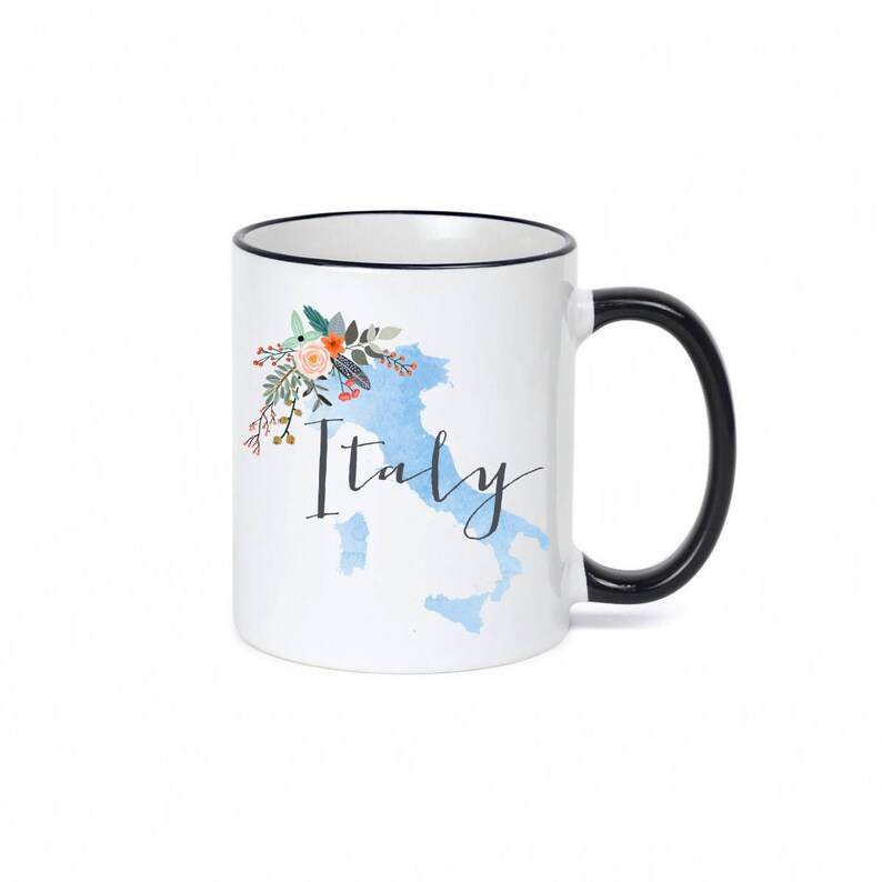 Italy Mug / Custom Name Mug / Personalized Italy Mug / Italy Map Mug / Italian Decor / 11 or 15 oz / White or Black Handle image 3