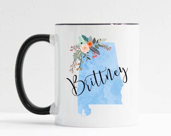 Taza de Alabama / Taza personalizada / Taza personalizada del estado / Regalo para un amigo / Regalo de Alabama / 11 o 15 oz / 1