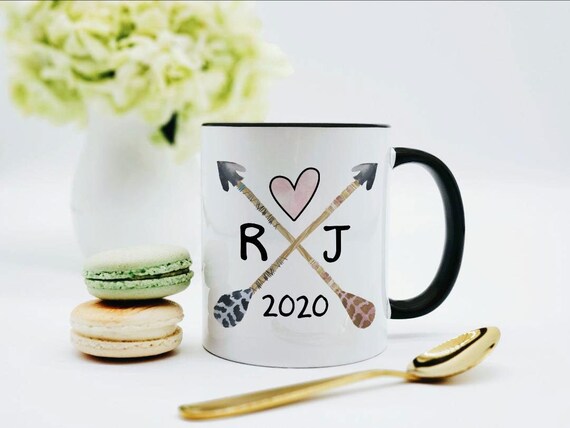 Custom Engagement Mug / Custom Wedding Mug / Arrow Mug / Personalized Mug / Wedding Gift / Anniversary Gift / Valentine's Gift