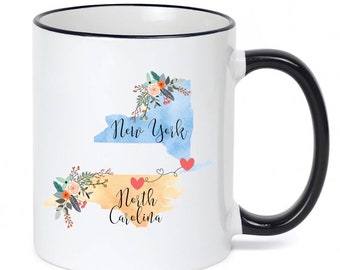 New York North Carolina Mug / North Carolina New York Mug / New York North Carolina Gift / New York North Carolina Cup  / 11 or 15 oz