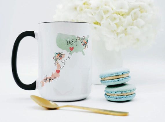 USA Japan Mug / Japan USA Mug / United States Japan Exchange Student Gifts / Japan Au Pair Gift / USA Coffee Mug / Military Gift