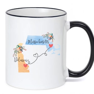 Massachusetts Delaware Mug / Delaware to Massachusetts Mug / Massachusetts to DE Gift / MA to DE Gift / Summer Vacation Mug / 11 or 15 oz
