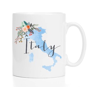 Italy Mug / Custom Name Mug / Personalized Italy Mug / Italy Map Mug / Italian Decor / 11 or 15 oz / White or Black Handle image 1