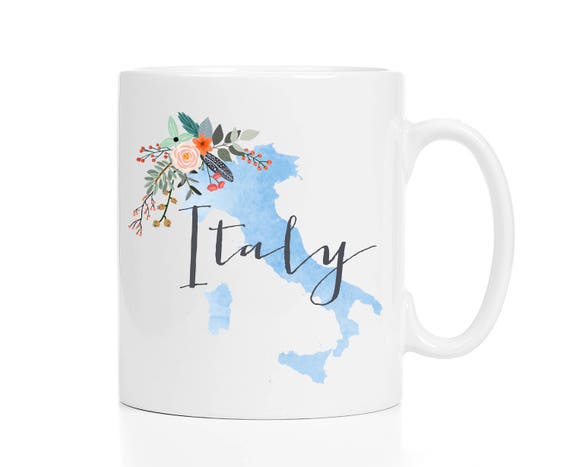 Italy Mug / Custom Name Mug / Personalized Italy Mug / Italy Map Mug / Italian Decor / 11 or 15 oz / White or Black Handle