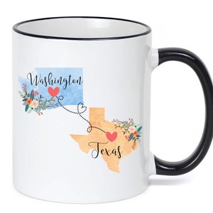 Texas Washington Mug / Washington Texas Mug / Texas to Washington Gift / Washington to Texas Gift / Moving Gift for Siblings