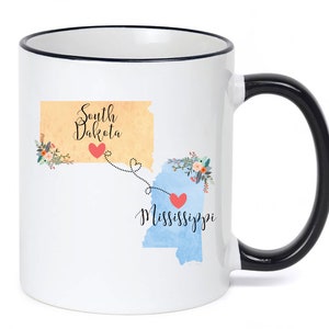 Mississippi South Dakota Mug / South Dakota Mississippi Gift / Mississippi to South Dakota Coffee Mug / Hostess Gift / 11 or 15 oz