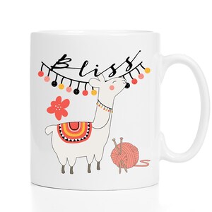 Alpaca Mug / Alpaca Gift / Knitting Mug / Knitting Gift / Crochet Mug / Crochet Gift / Bliss Mug / 11 or 15 oz afbeelding 2