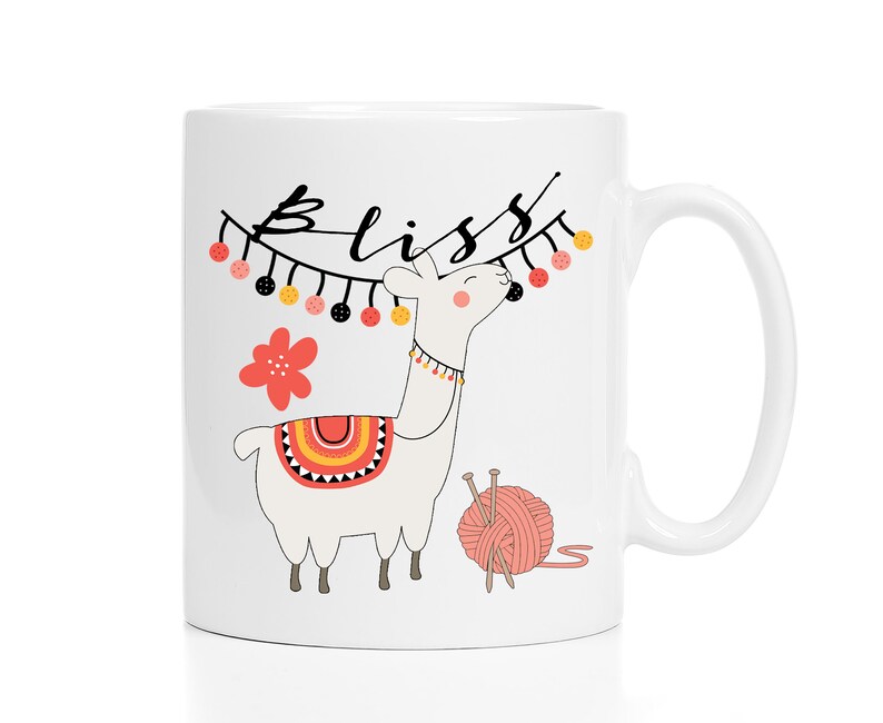 Alpaca Mug / Alpaca Gift / Knitting Mug / Knitting Gift / Crochet Mug / Crochet Gift / Bliss Mug / 11 or 15 oz afbeelding 2