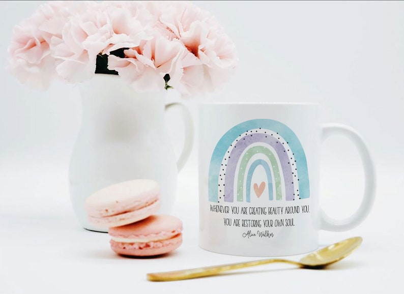 Alice Walker Quote Mug / Rainbow Coffee Mug / Interior Decorator Gift / Rainbow Mug / Gift for Designer / Hairdresser Gift / Florist Gift image 3