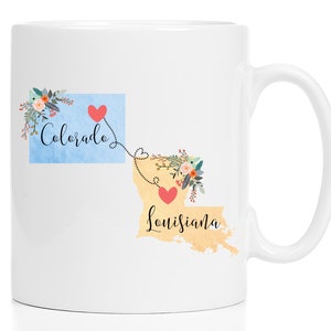 Colorado Louisiana Mug / Louisiana Colorado Mug / Colorado to Louisiana Gift / Louisiana to Colorado Gift 11 or 15 oz