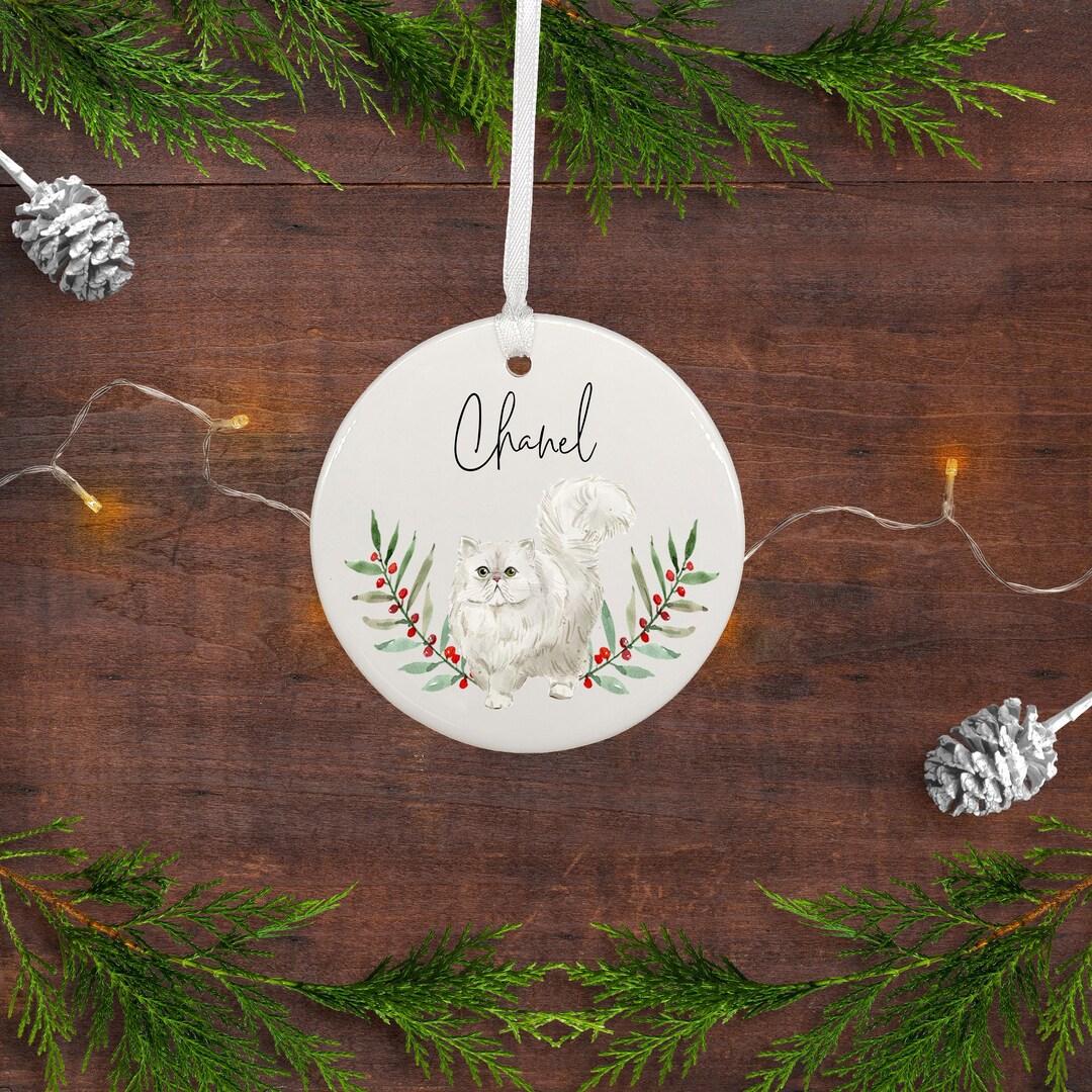 Persian Cat Ornament Personalized / Persian Cat Christmas Ornament ...