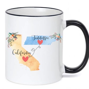 California Tennessee Mug / Tennessee California Mug / California to Tennessee Gift / Tennessee to California Cup