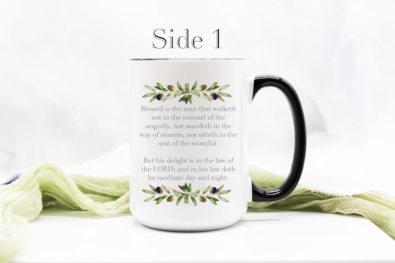 Psalms 1 Mug / Men's Scripture Mug / Bible Verse Mug / Blessed Is the Man Mug / Christian Gift for Men / Pastor Gift / Pastor Mug 画像 1