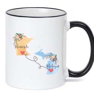 Michigan Minnesota Mug / Minnesota Michigan Mug / Michigan to Minnesota Gift / Minnesota to Michigan Gift / 11 or 15 oz