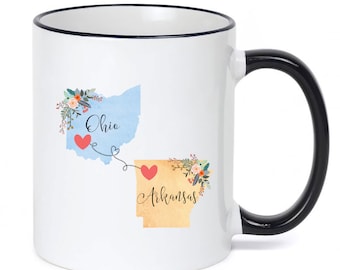 Ohio Arkansas Mug / Arkansas Ohio Mug / Ohio to Arkansas Gift / Arkansas to Ohio Gift / Summer Vacation Mug / 11 or 15 oz