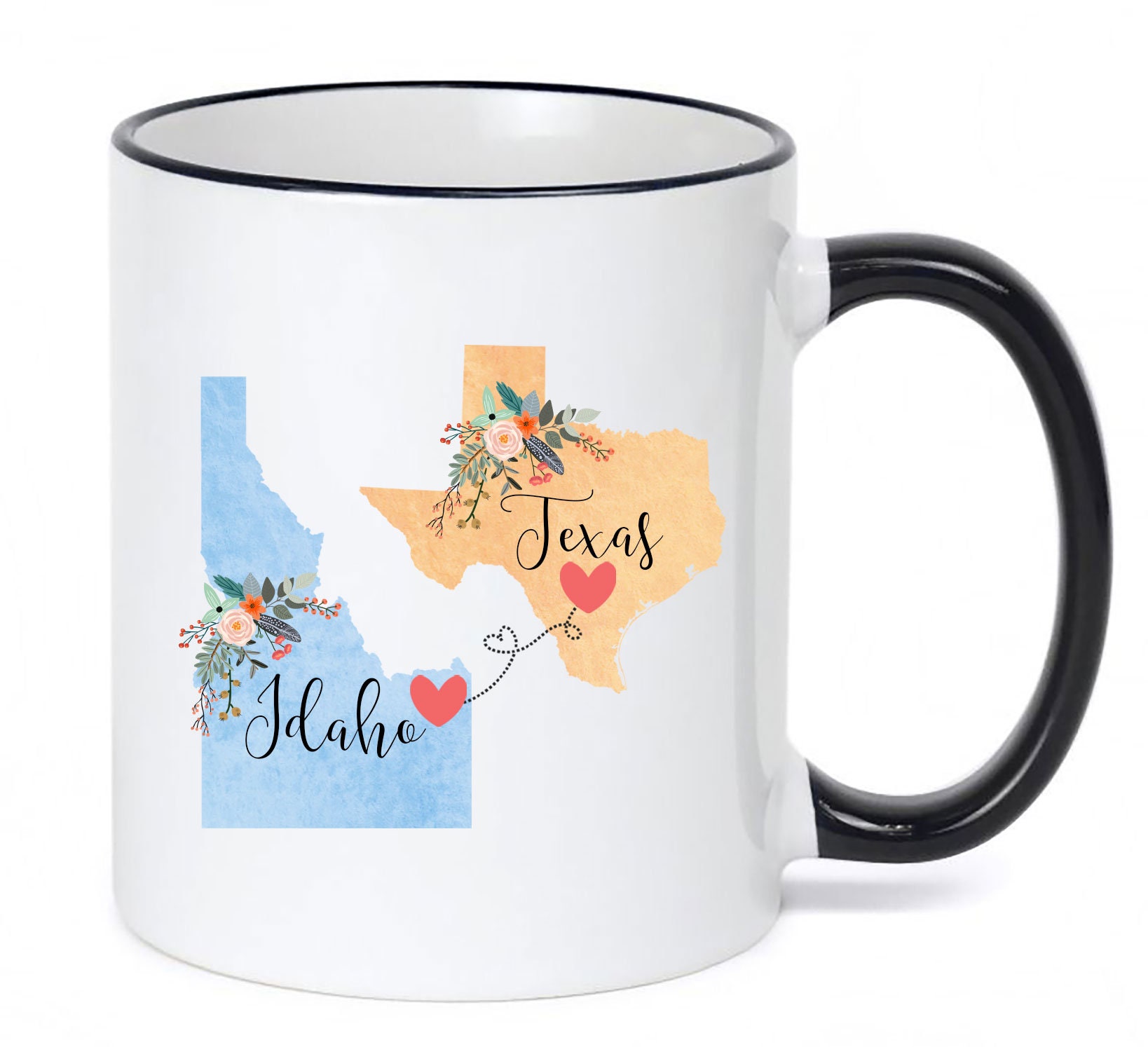 Texas Idaho Mug / Idaho Texas Mug / Texas to Idaho Gift / Etsy