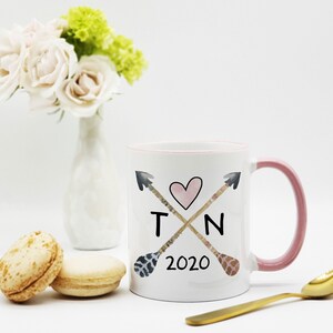 Custom Engagement Mug / Custom Wedding Mug / Arrow Mug / Personalized Mug / Wedding Gift / Anniversary Gift / Valentine's Gift image 2