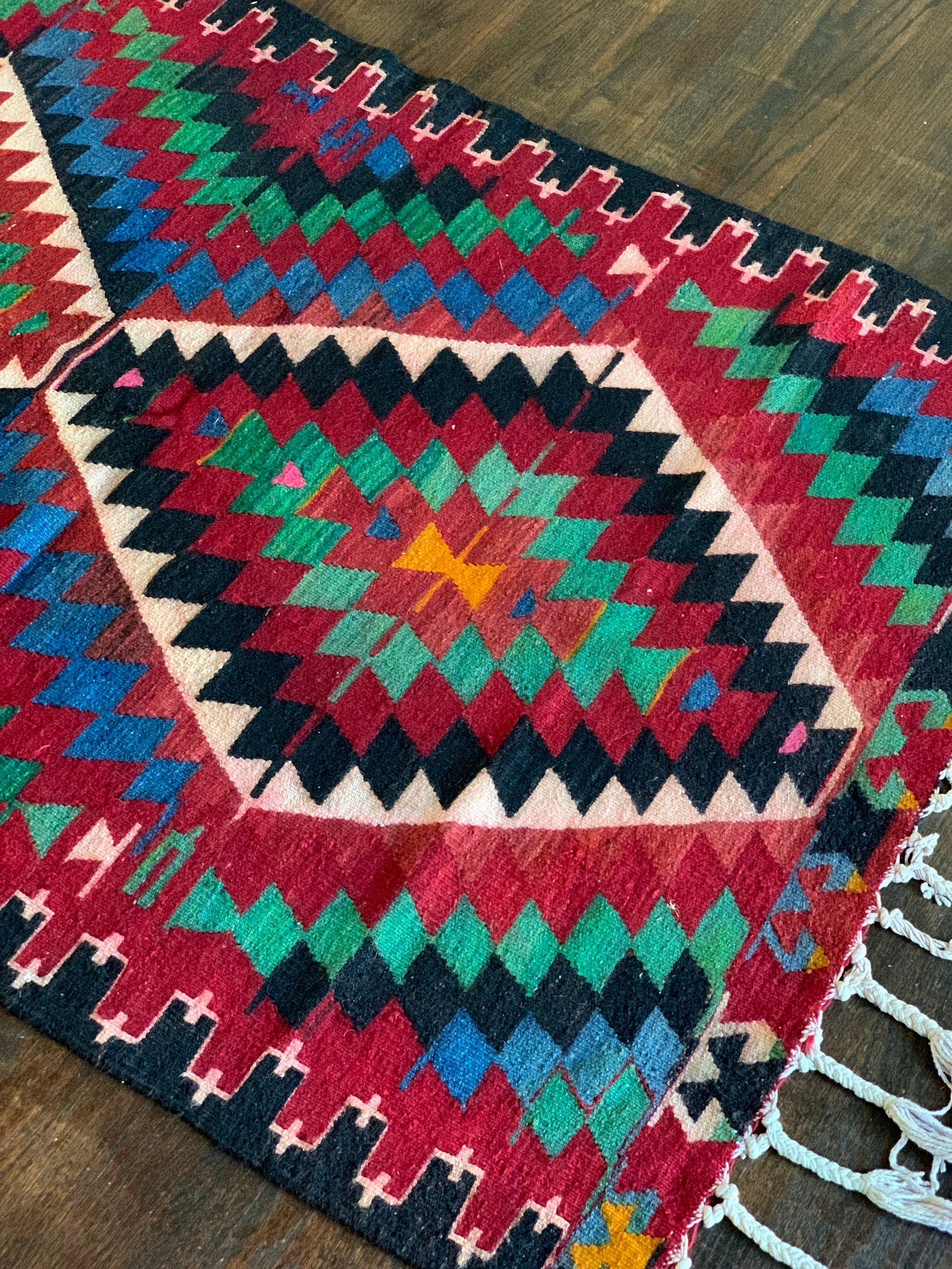 Vintage Handmade Kilim, Aztec-style Rug - Etsy