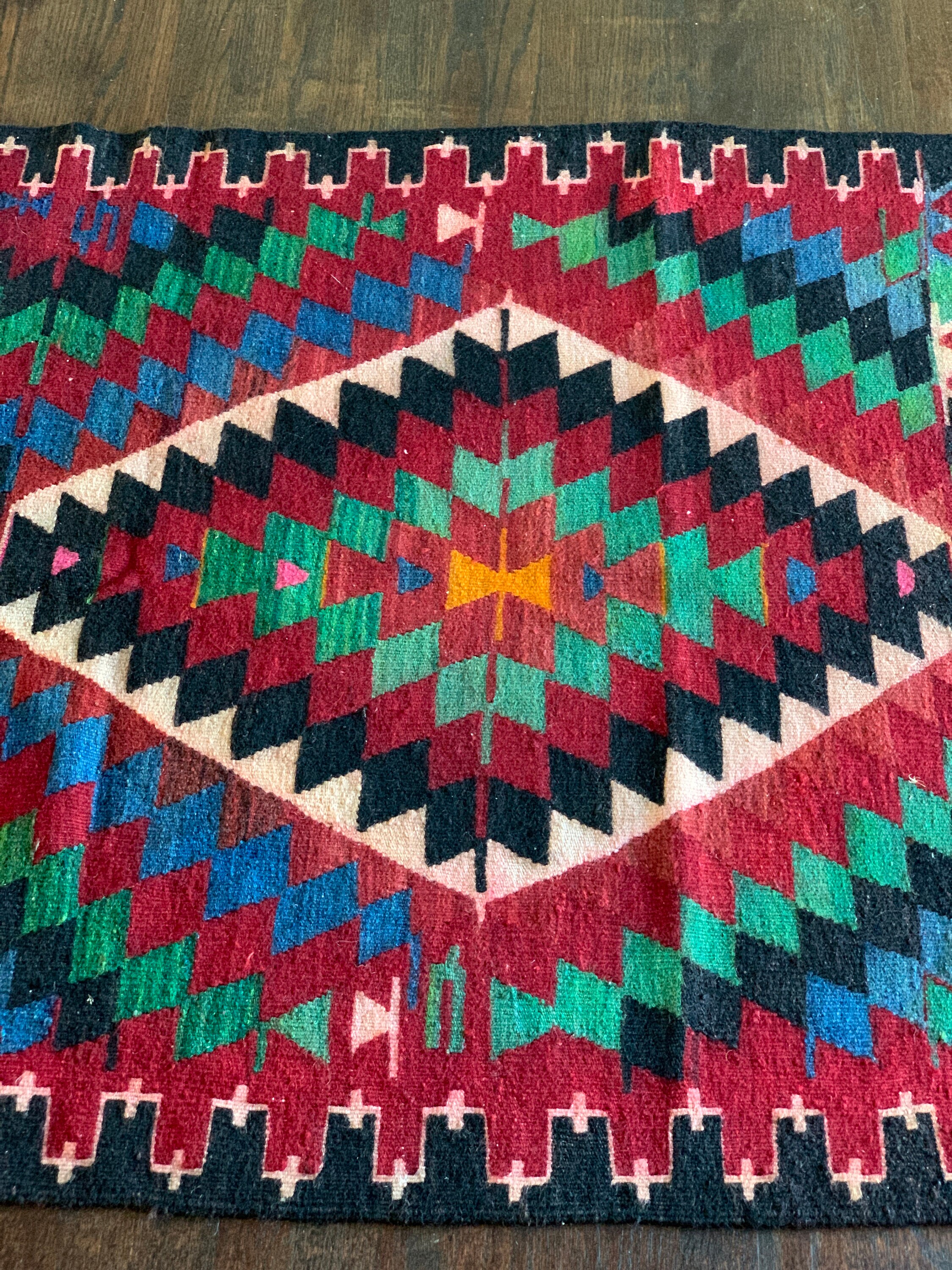 Vintage Handmade Kilim, Aztec-style Rug - Etsy