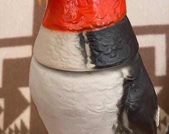 Vintage Jim Beam Wood Pecker Figural Decanter by C. Miller 1969 Beam’s Trophy Series