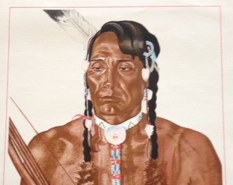 Winold Reiss Lithograph Print: Pecunnie Native American - Yellow Head