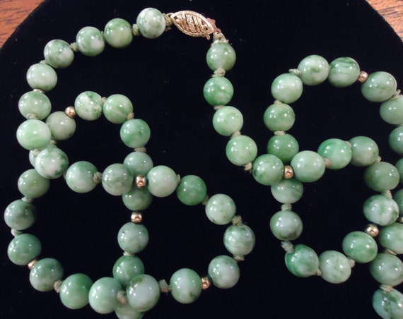 JADE Jadeite 14K Necklace Estate Vintage Unique c. 1970-80 San Francisco California