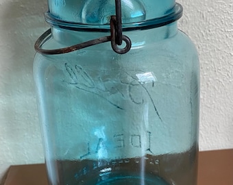 Antique Ball Ideal Aqua Blue Quart Canning Jar - Pat D 1908 - Etsy