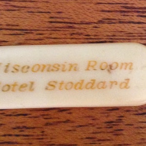 Antique Hotel Stoddard Celluloid Seafood Pick Lacrosse Wisconsin Gourmet Dining Serving Hotel Collectible Albert Pick Co. Inc. Chicago