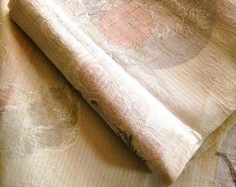 Antique Japanese Silk Maru Obi Belt: Woven Silver Threads, Meiji Period