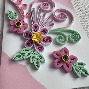 Quilling Card, Birthday Quilled Card, Handmade Birthday Card, Handmade Greeting Card, Handmade Thank You Card, Quilling Handmade Card