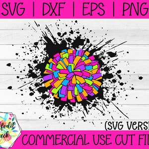 Splatter Cheerleading SVG | Jubel Mama SVG | Bunter Pom Pom SVG
