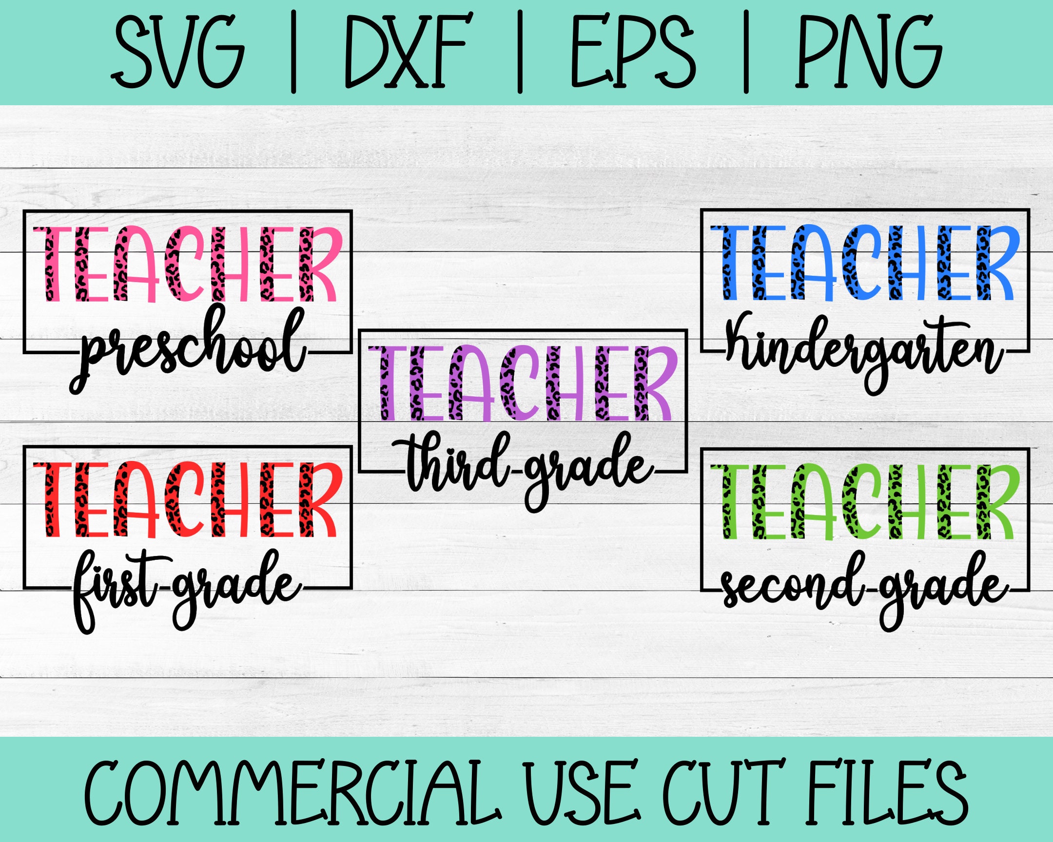 Teacher SVG Bundle | Teacher Gift | Teacher SVG | Leopard Print SVG - Etsy