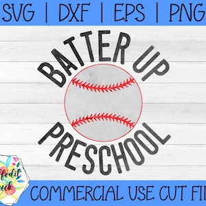 Batter Up Preschool SVG | Baseball SVG | Back to School SVG