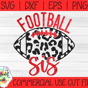 Futebol SVG | Estampa de leopardo SVG | Irmã do futebol SVG | Impressão de chita svg