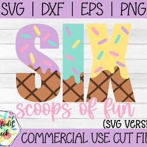 Zes bolletjes plezier SVG | IJs Verjaardag | 6e verjaardag SVG