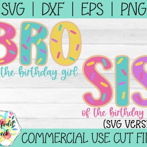 Bruder und Schwester des Geburtstagskindes SVG | Donut Geburtstag | Donut Party SVG