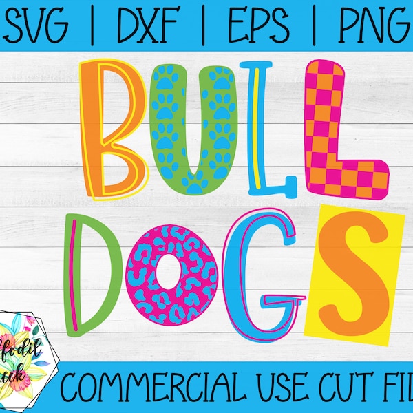 Bulldog Mascot SVG | Colorful Mascot SVG | Bulldogs PNG