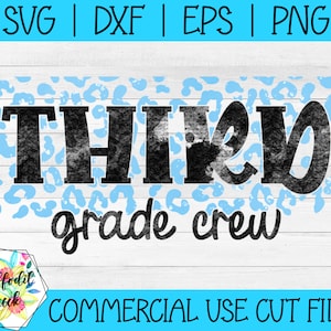 3rd Grade SVG | School Leopard Print SVG | Back to school SVG